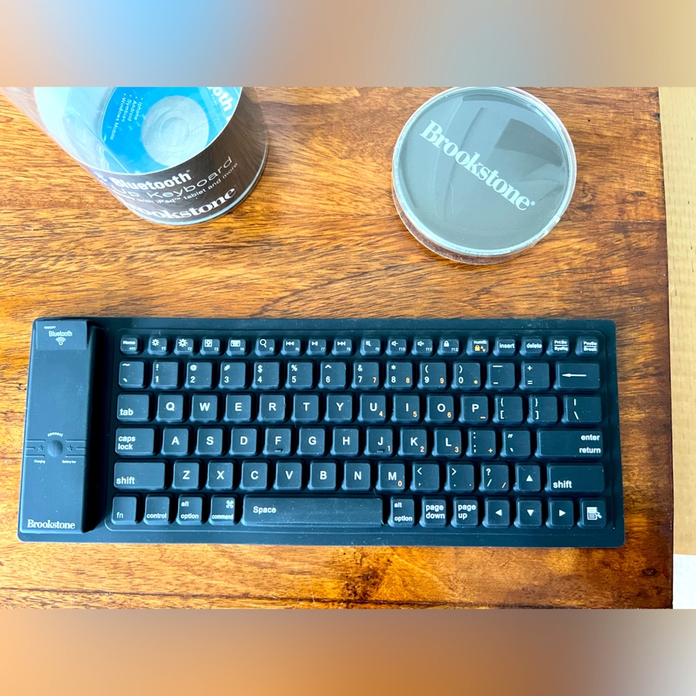 Brookstone Black Wireless Roll Up Keyboard
